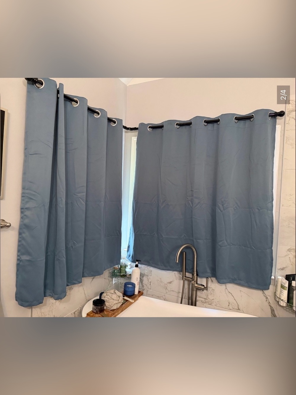 Stone blue blackout curtains